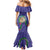 Hawaii Pikake and Maile Lei Mermaid Dress Honu Polynesian Pattern Purple Color