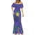 Hawaii Pikake and Maile Lei Mermaid Dress Honu Polynesian Pattern Purple Color