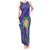 Hawaii Pikake and Maile Lei Tank Maxi Dress Honu Polynesian Pattern Purple Color