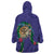 Hawaii Pikake and Maile Lei Wearable Blanket Hoodie Honu Polynesian Pattern Purple Color