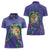 Hawaii Pikake and Maile Lei Women Polo Shirt Honu Polynesian Pattern Purple Color