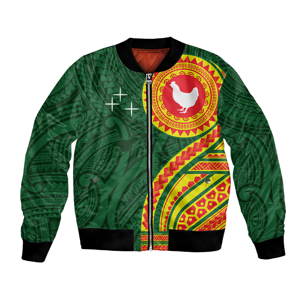 Manu'a Cession Day Bomber Jacket Polynesian Pattern LT03 Unisex Green - Polynesian Pride