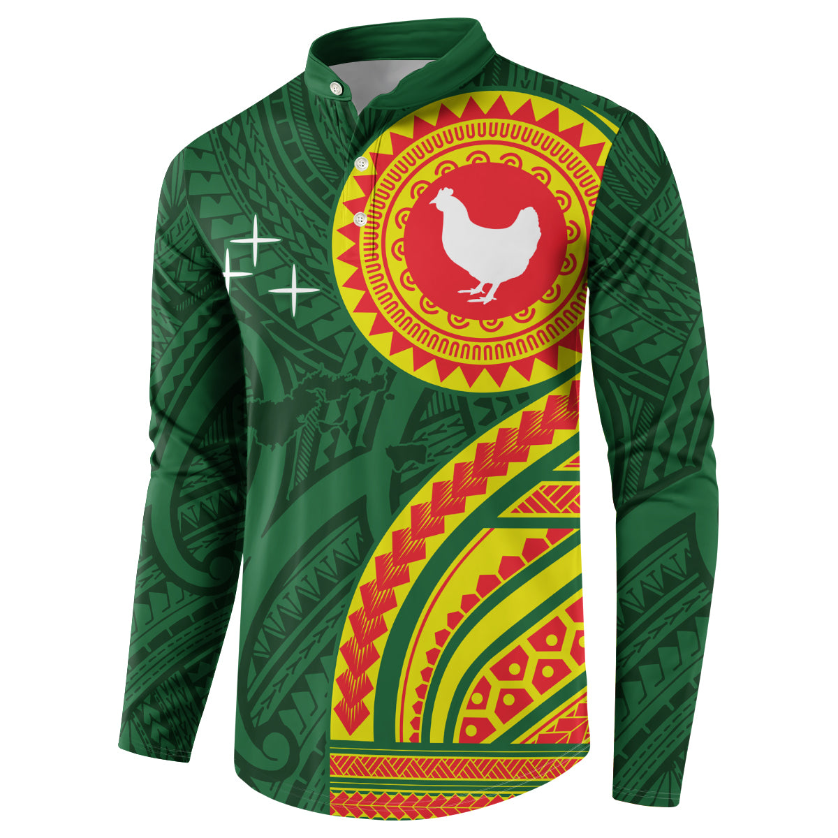 Manu'a Cession Day Button Sweatshirt Polynesian Pattern LT03 - Polynesian Pride