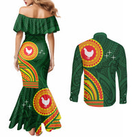 Manu'a Cession Day Couples Matching Mermaid Dress and Long Sleeve Button Shirt Polynesian Pattern LT03 - Polynesian Pride
