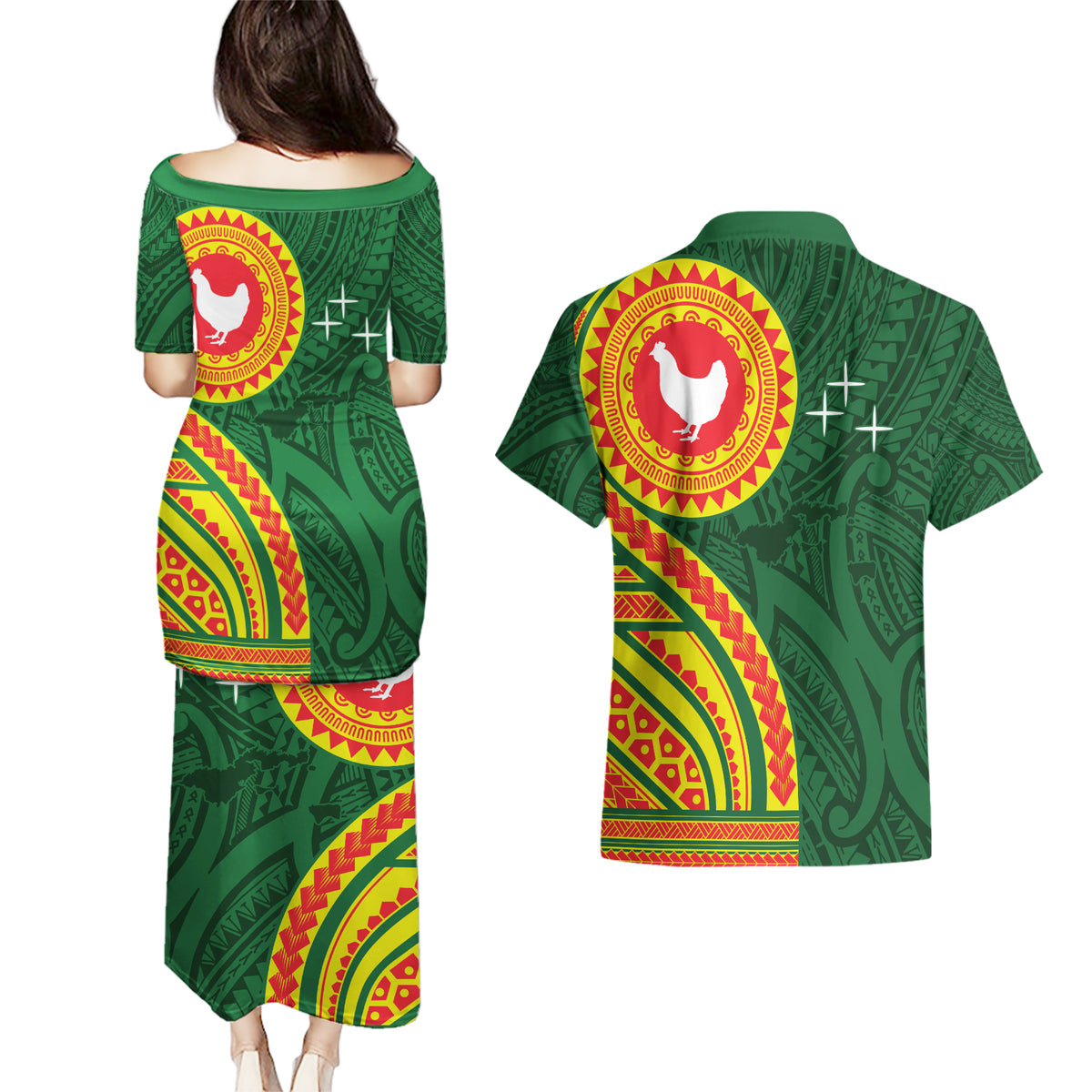 Manu'a Cession Day Couples Matching Puletasi and Hawaiian Shirt Polynesian Pattern LT03 - Polynesian Pride