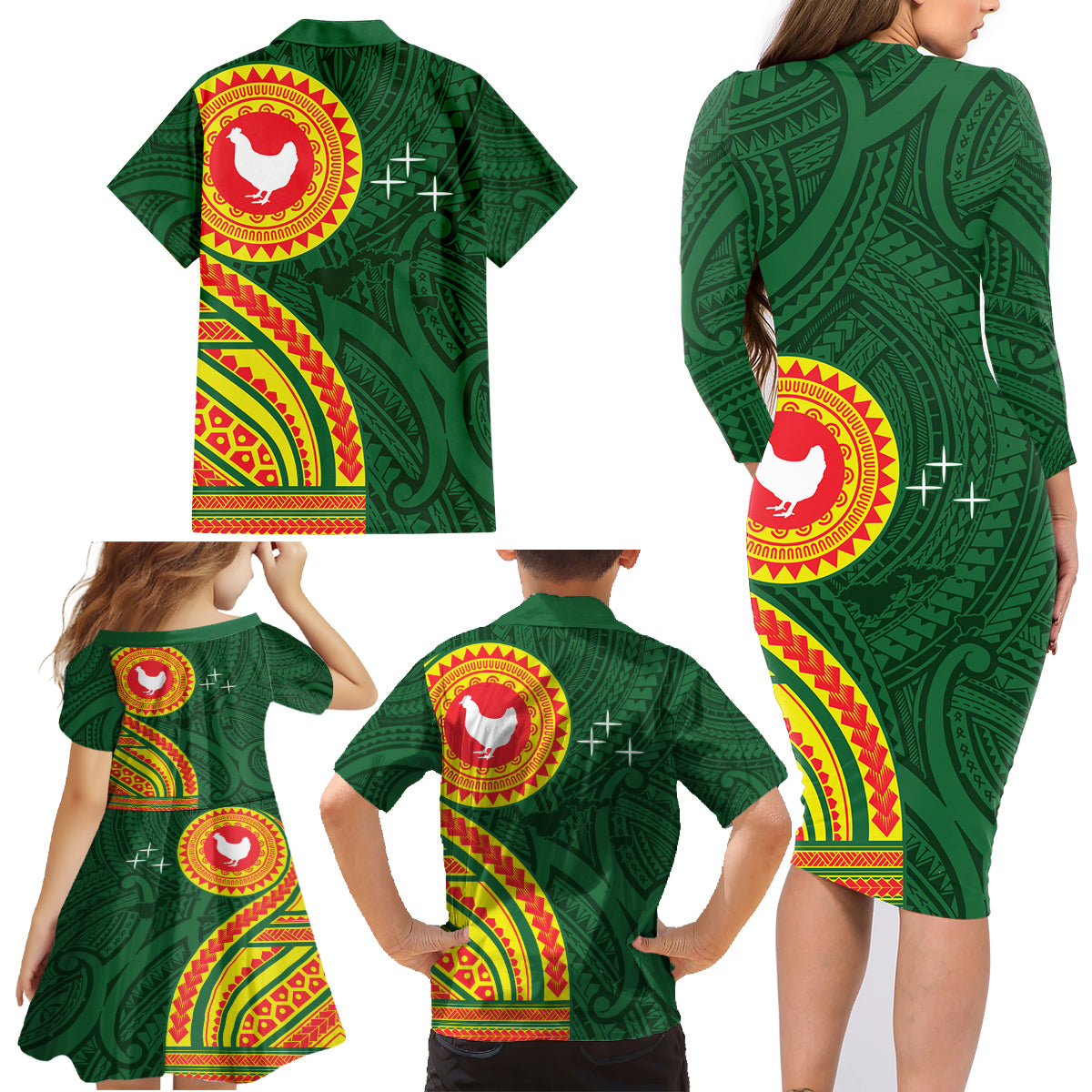 Manu'a Cession Day Family Matching Long Sleeve Bodycon Dress and Hawaiian Shirt Polynesian Pattern LT03 - Polynesian Pride