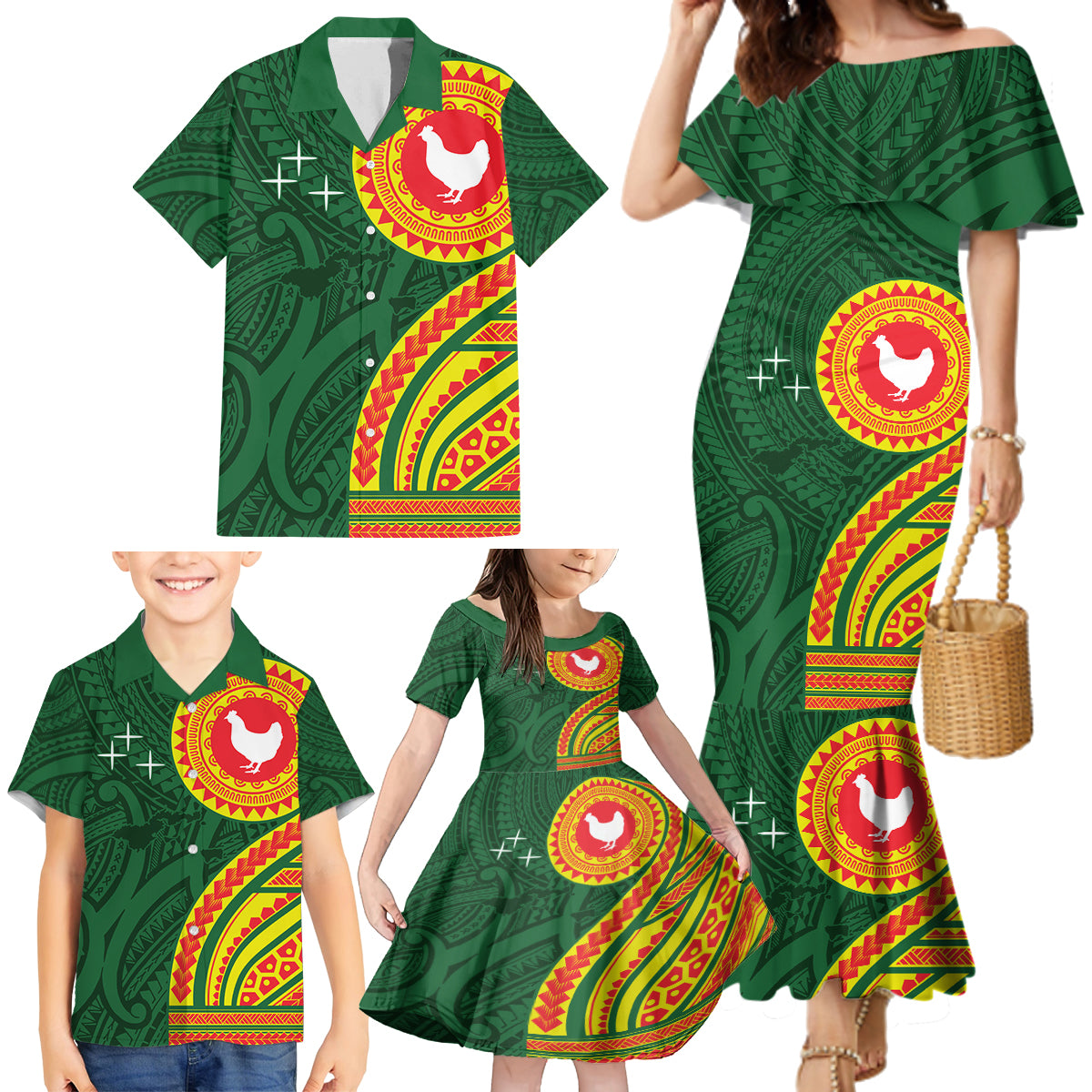 Manu'a Cession Day Family Matching Mermaid Dress and Hawaiian Shirt Polynesian Pattern LT03 - Polynesian Pride