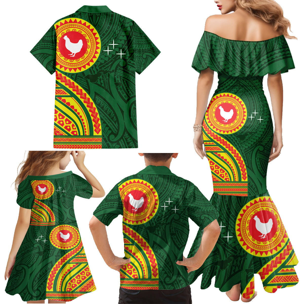 Manu'a Cession Day Family Matching Mermaid Dress and Hawaiian Shirt Polynesian Pattern LT03 - Polynesian Pride