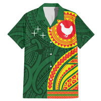 Manu'a Cession Day Family Matching Mermaid Dress and Hawaiian Shirt Polynesian Pattern LT03 Dad's Shirt - Short Sleeve Green - Polynesian Pride