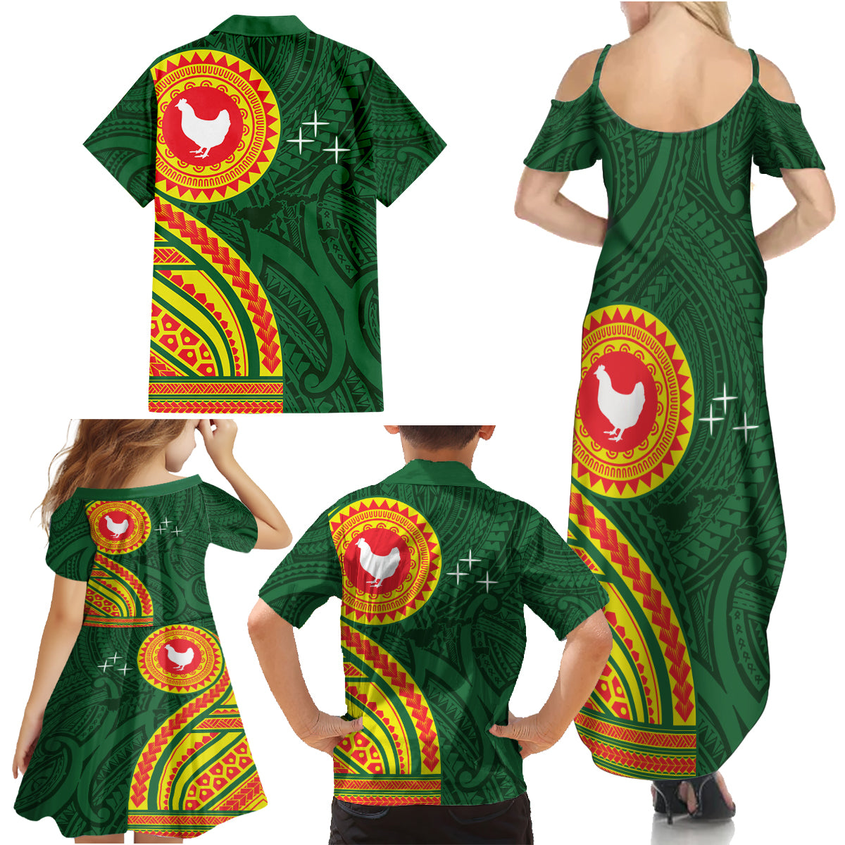 Manu'a Cession Day Family Matching Summer Maxi Dress and Hawaiian Shirt Polynesian Pattern LT03 - Polynesian Pride