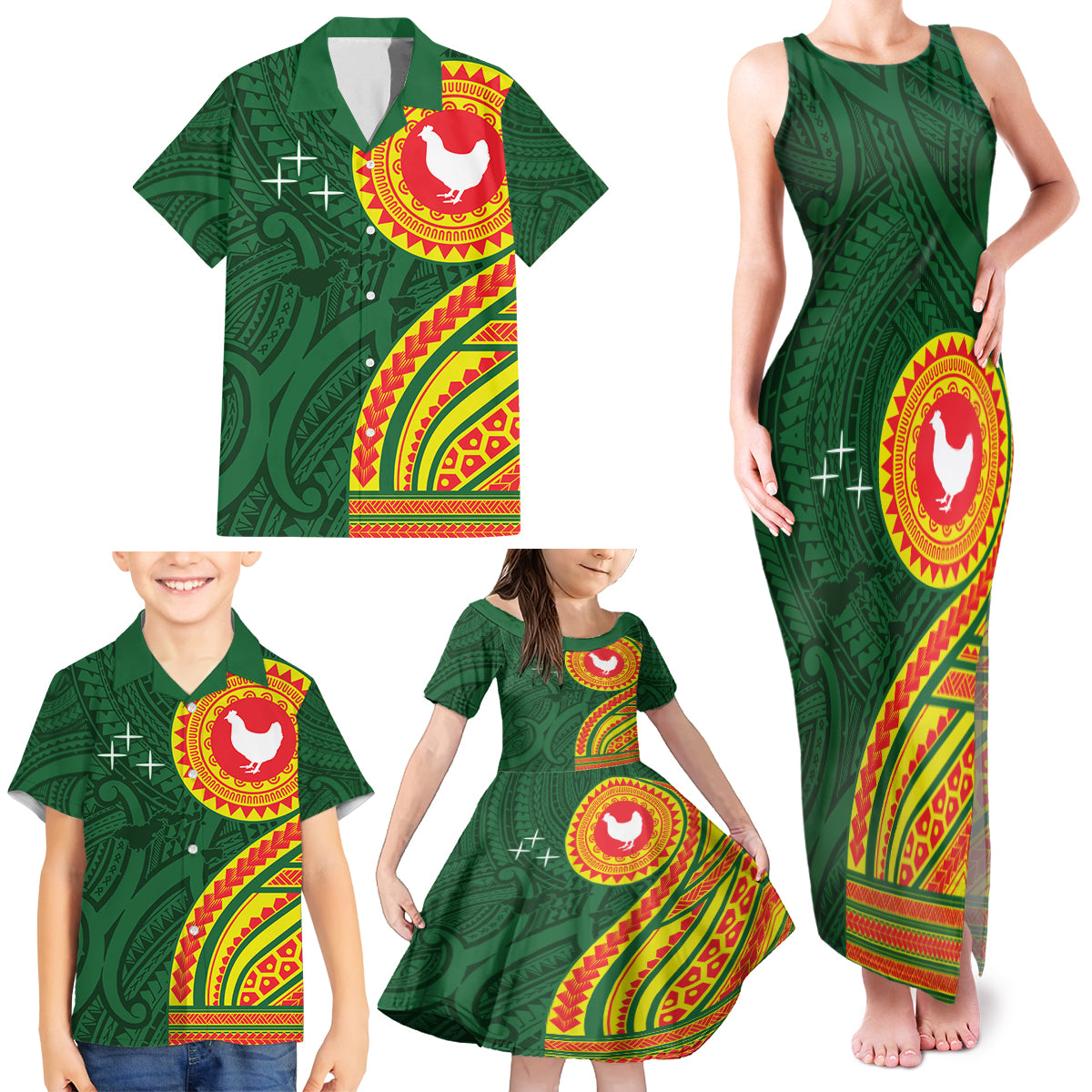 Manu'a Cession Day Family Matching Tank Maxi Dress and Hawaiian Shirt Polynesian Pattern LT03 - Polynesian Pride