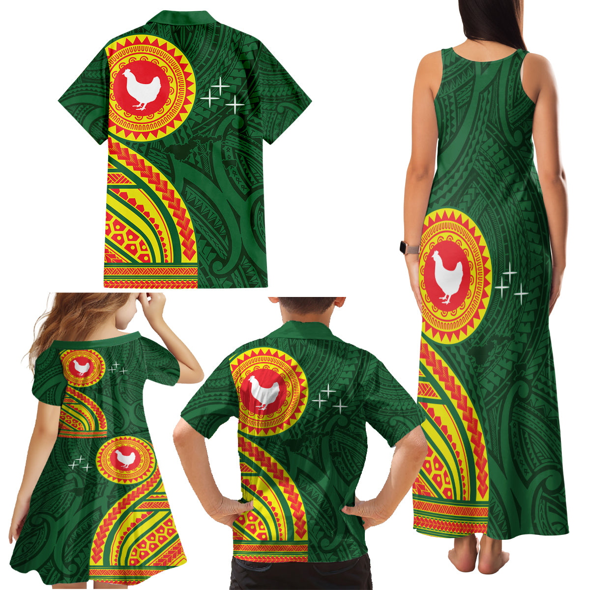 Manu'a Cession Day Family Matching Tank Maxi Dress and Hawaiian Shirt Polynesian Pattern LT03 - Polynesian Pride