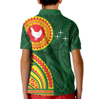 Manu'a Cession Day Kid Polo Shirt Polynesian Pattern