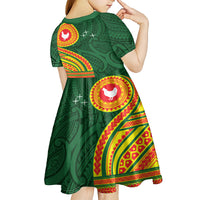 Manu'a Cession Day Kid Short Sleeve Dress Polynesian Pattern LT03 - Polynesian Pride