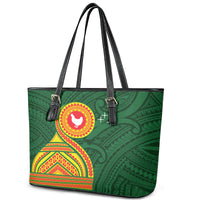 Manu'a Cession Day Leather Tote Bag Polynesian Pattern LT03 - Polynesian Pride