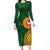 Manu'a Cession Day Long Sleeve Bodycon Dress Polynesian Pattern