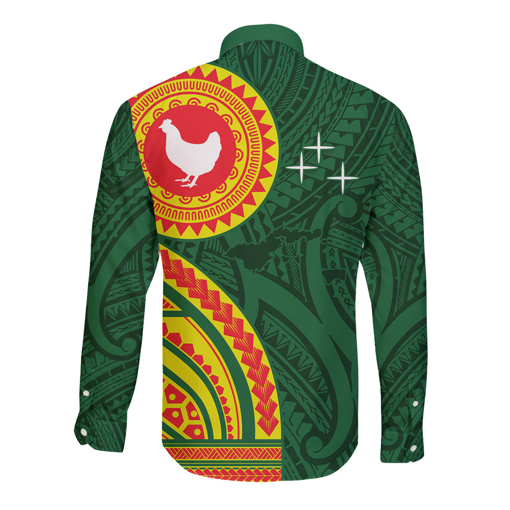 Manu'a Cession Day Long Sleeve Button Shirt Polynesian Pattern