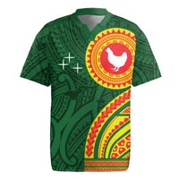 Manu'a Cession Day Rugby Jersey Polynesian Pattern LT03 Green - Polynesian Pride