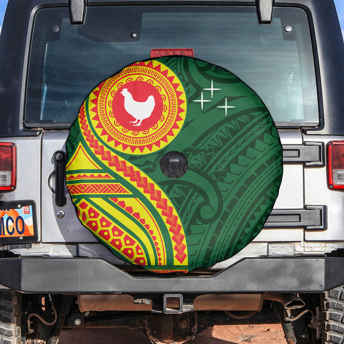 Manu'a Cession Day Spare Tire Cover Polynesian Pattern LT03 Green - Polynesian Pride