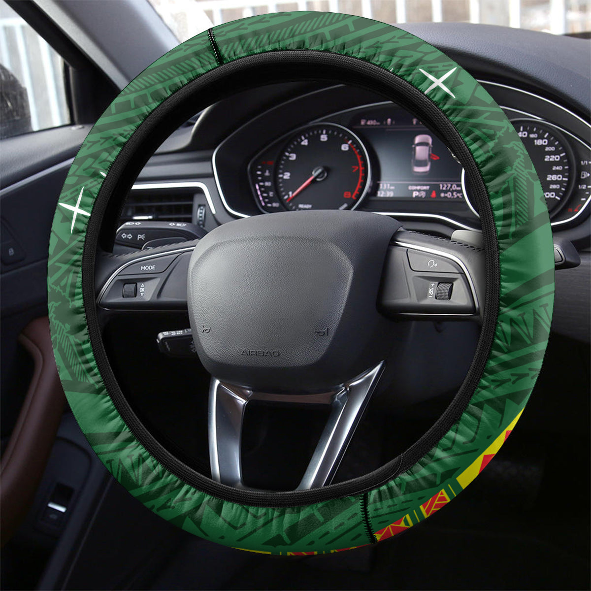 Manu'a Cession Day Steering Wheel Cover Polynesian Pattern LT03 - Polynesian Pride