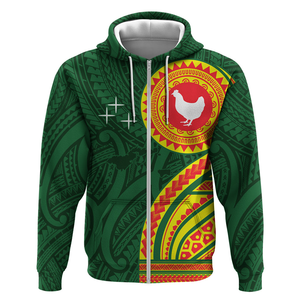 Manu'a Cession Day Zip Hoodie Polynesian Pattern