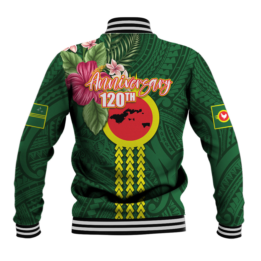 Manu'a Cession Day 120th Anniversary Baseball Jacket Polynesian Pattern and Hibiscus Flower LT03 - Polynesian Pride