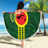 Manu'a Cession Day 120th Anniversary Beach Blanket Polynesian Pattern and Hibiscus Flower LT03 - Polynesian Pride