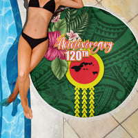 Manu'a Cession Day 120th Anniversary Beach Blanket Polynesian Pattern and Hibiscus Flower LT03 - Polynesian Pride