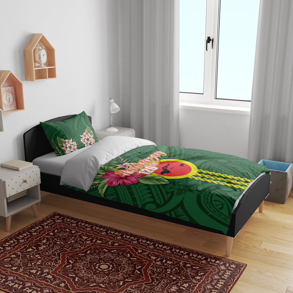 Manu'a Cession Day 120th Anniversary Bedding Set Polynesian Pattern and Hibiscus Flower LT03 - Polynesian Pride