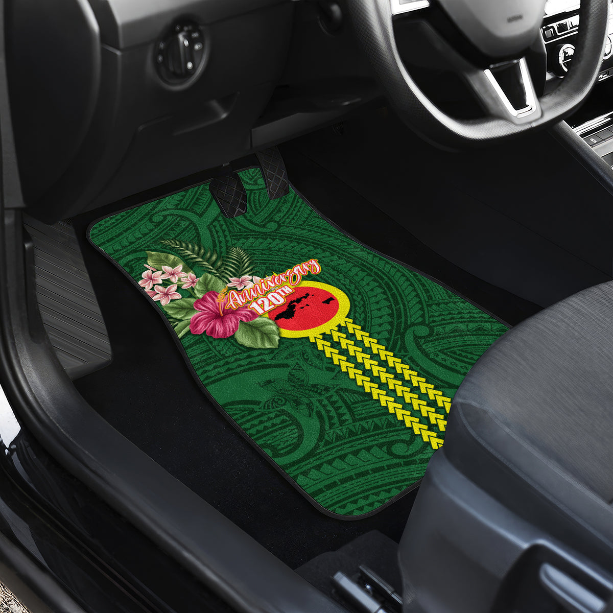 Manu'a Cession Day 120th Anniversary Car Mats Polynesian Pattern and Hibiscus Flower LT03 - Polynesian Pride