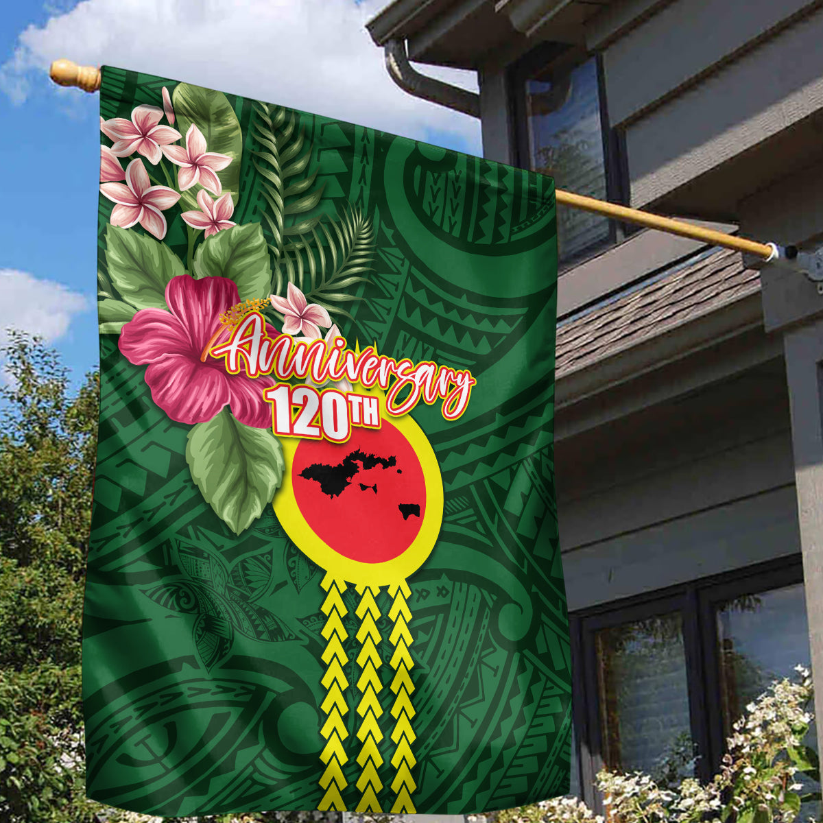 Manu'a Cession Day 120th Anniversary Garden Flag Polynesian Pattern and Hibiscus Flower LT03 - Polynesian Pride