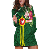 Manu'a Cession Day 120th Anniversary Hoodie Dress Polynesian Pattern and Hibiscus Flower LT03 Green - Polynesian Pride
