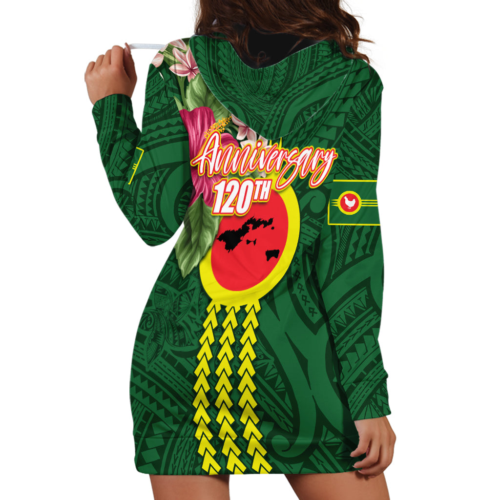 Manu'a Cession Day 120th Anniversary Hoodie Dress Polynesian Pattern and Hibiscus Flower LT03 - Polynesian Pride