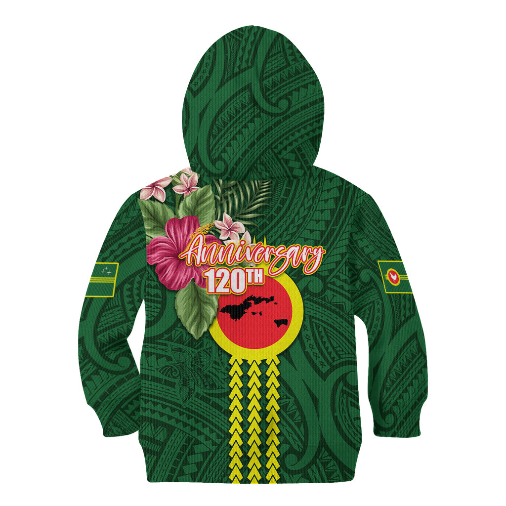 Manu'a Cession Day 120th Anniversary Kid Hoodie Polynesian Pattern and Hibiscus Flower