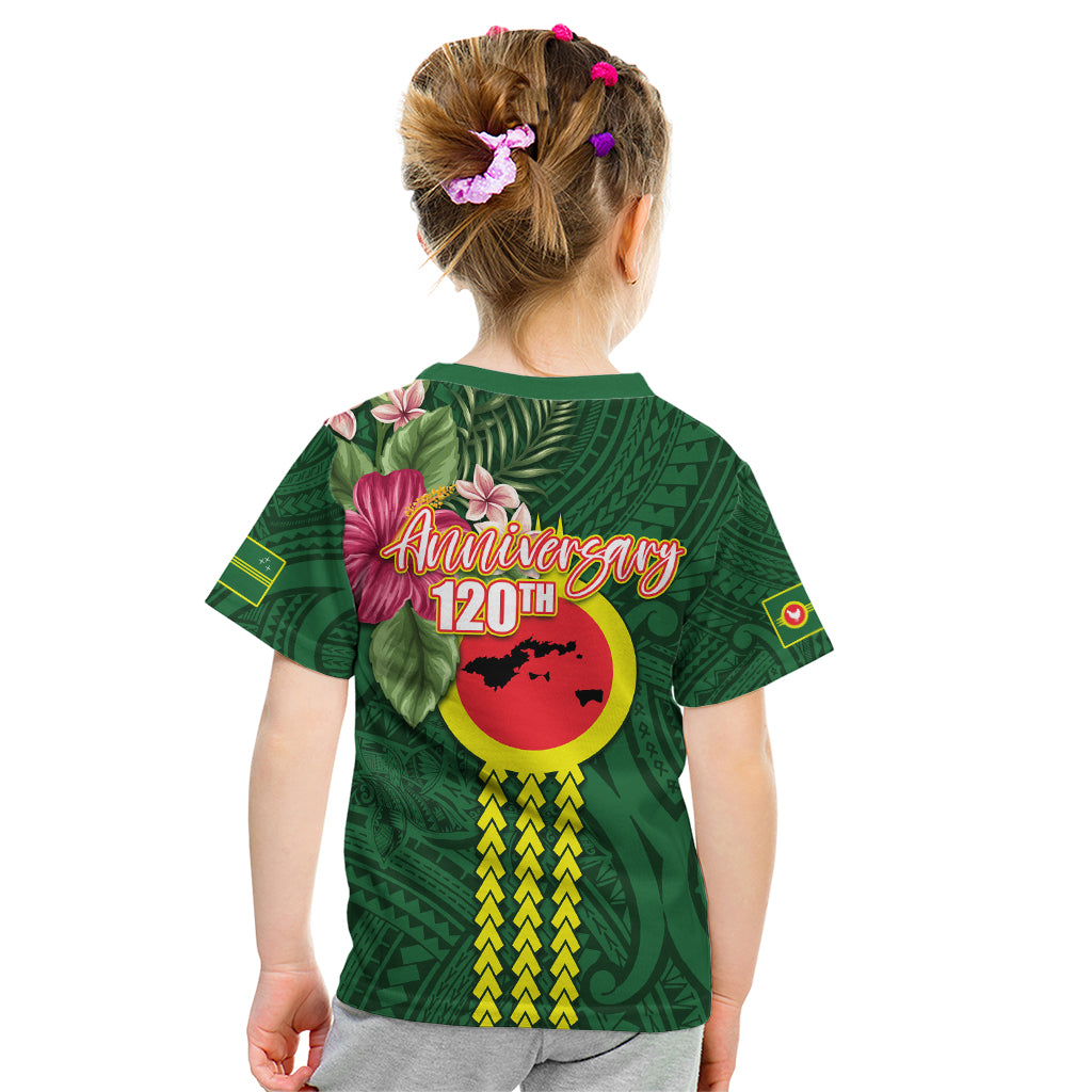 Manu'a Cession Day 120th Anniversary Kid T Shirt Polynesian Pattern and Hibiscus Flower
