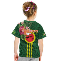 Manu'a Cession Day 120th Anniversary Kid T Shirt Polynesian Pattern and Hibiscus Flower