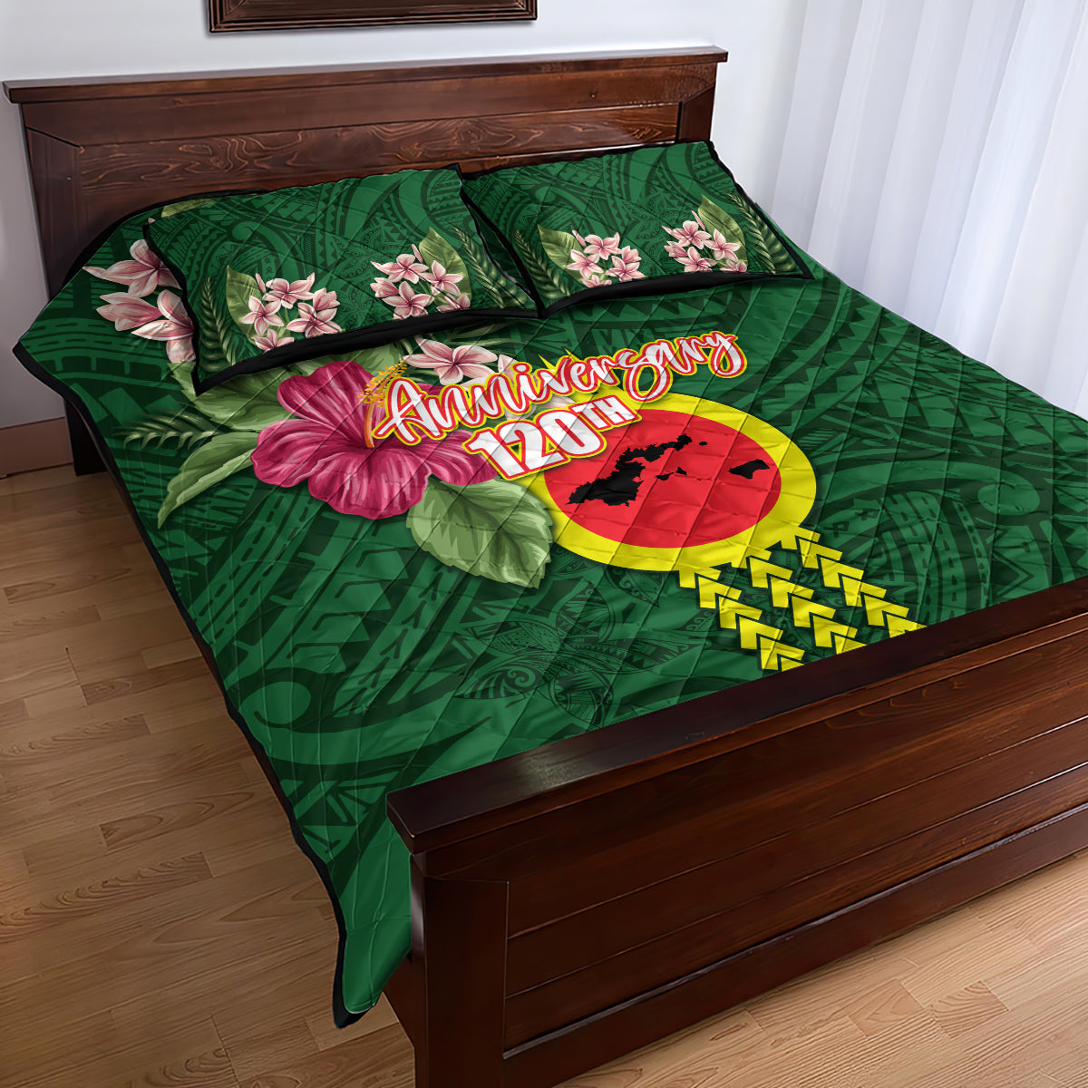 Manu'a Cession Day 120th Anniversary Quilt Bed Set Polynesian Pattern and Hibiscus Flower LT03 - Polynesian Pride