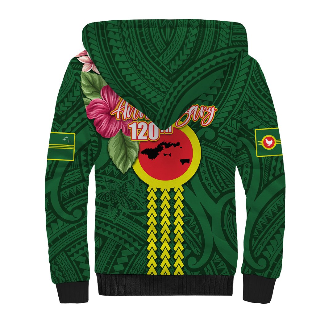 Manu'a Cession Day 120th Anniversary Sherpa Hoodie Polynesian Pattern and Hibiscus Flower LT03 - Polynesian Pride