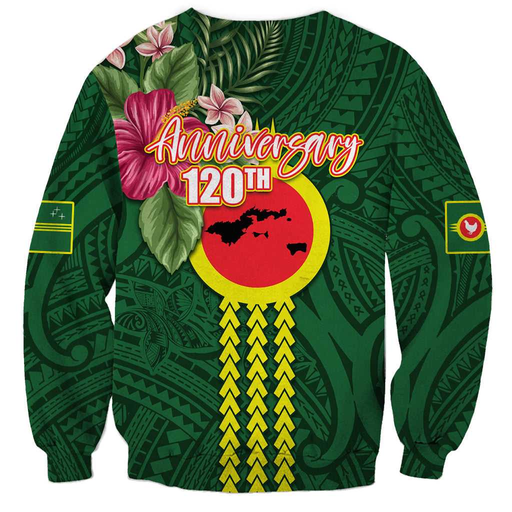 Manu'a Cession Day 120th Anniversary Sweatshirt Polynesian Pattern and Hibiscus Flower LT03 - Polynesian Pride