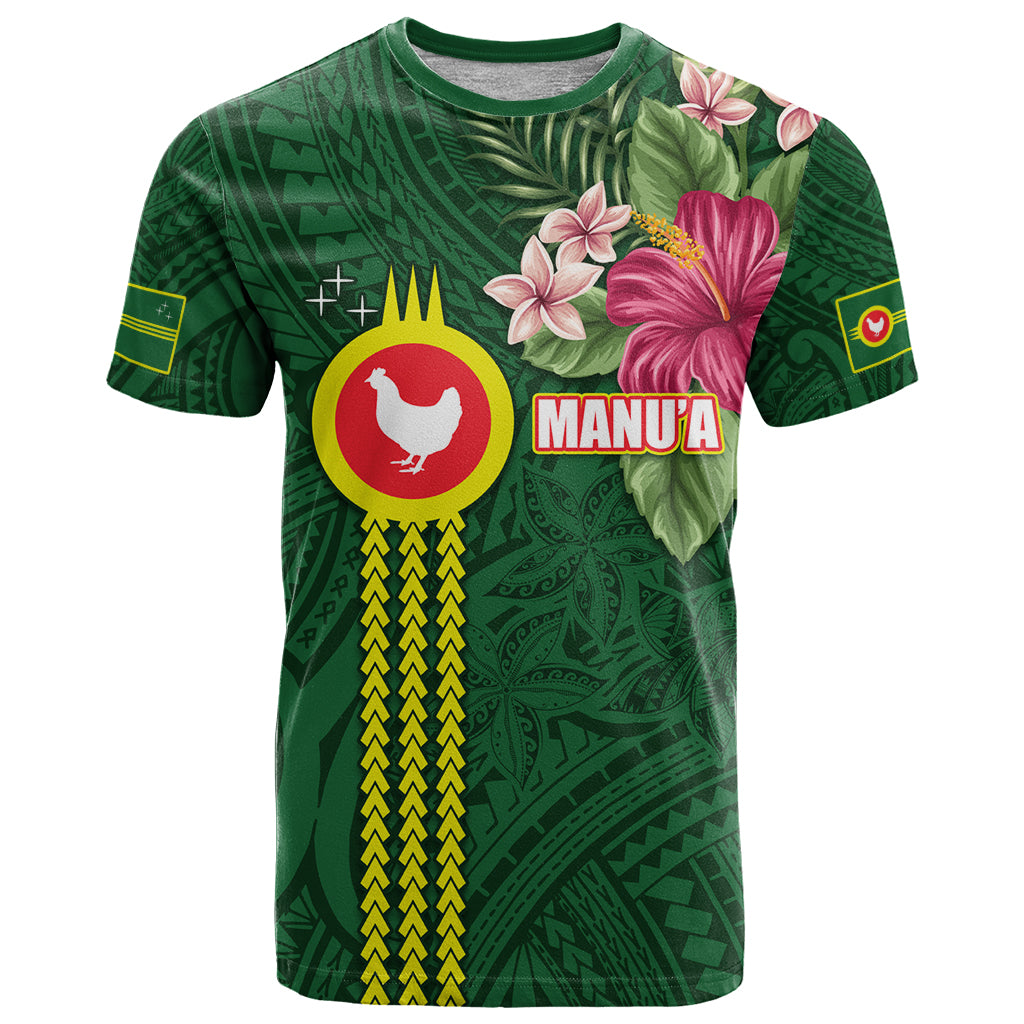 Manu'a Cession Day 120th Anniversary T Shirt Polynesian Pattern and Hibiscus Flower