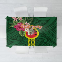 Manu'a Cession Day 120th Anniversary Tablecloth Polynesian Pattern and Hibiscus Flower LT03 Green - Polynesian Pride