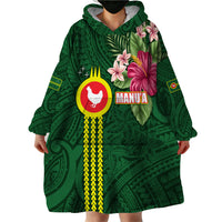 Manu'a Cession Day 120th Anniversary Wearable Blanket Hoodie Polynesian Pattern and Hibiscus Flower LT03 - Polynesian Pride