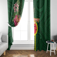 Manu'a Cession Day 120th Anniversary Window Curtain Polynesian Pattern and Hibiscus Flower LT03 - Polynesian Pride