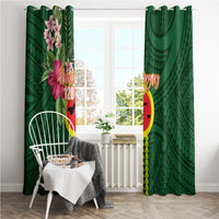 Manu'a Cession Day 120th Anniversary Window Curtain Polynesian Pattern and Hibiscus Flower LT03 - Polynesian Pride