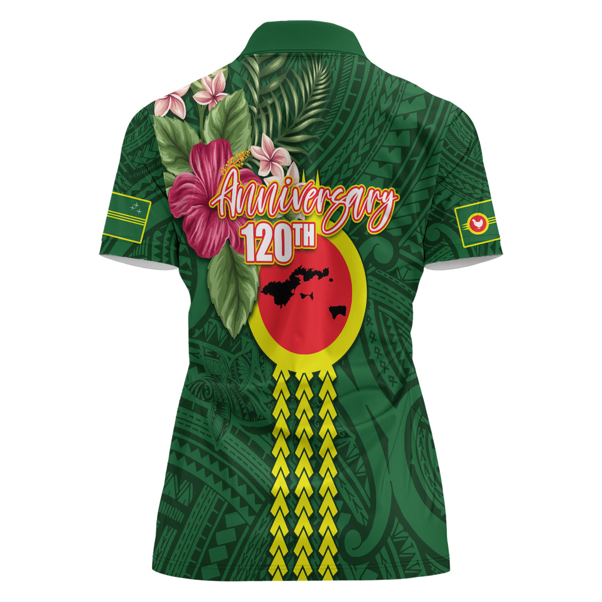 Manu'a Cession Day 120th Anniversary Women Polo Shirt Polynesian Pattern and Hibiscus Flower LT03 - Polynesian Pride