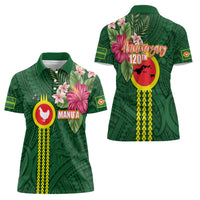 Manu'a Cession Day 120th Anniversary Women Polo Shirt Polynesian Pattern and Hibiscus Flower LT03 - Polynesian Pride