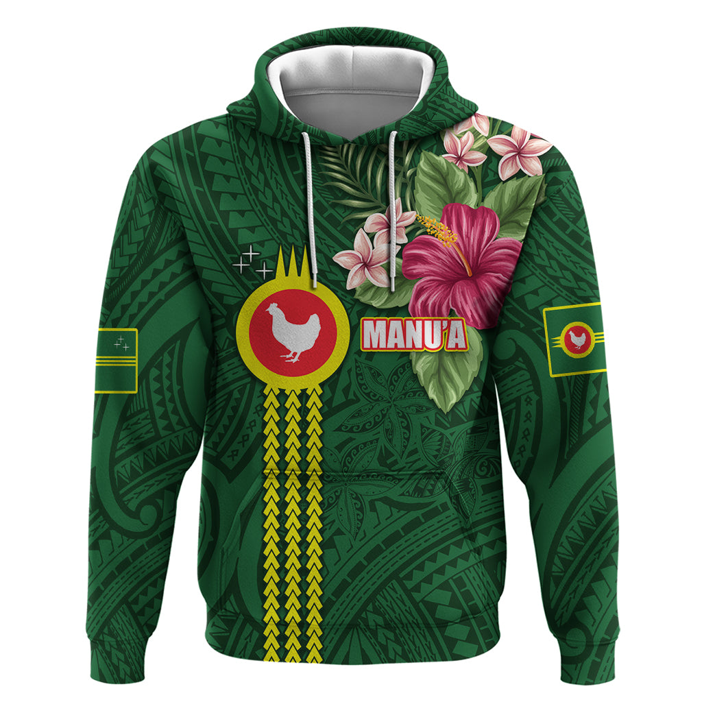 Manu'a Cession Day 120th Anniversary Zip Hoodie Polynesian Pattern and Hibiscus Flower