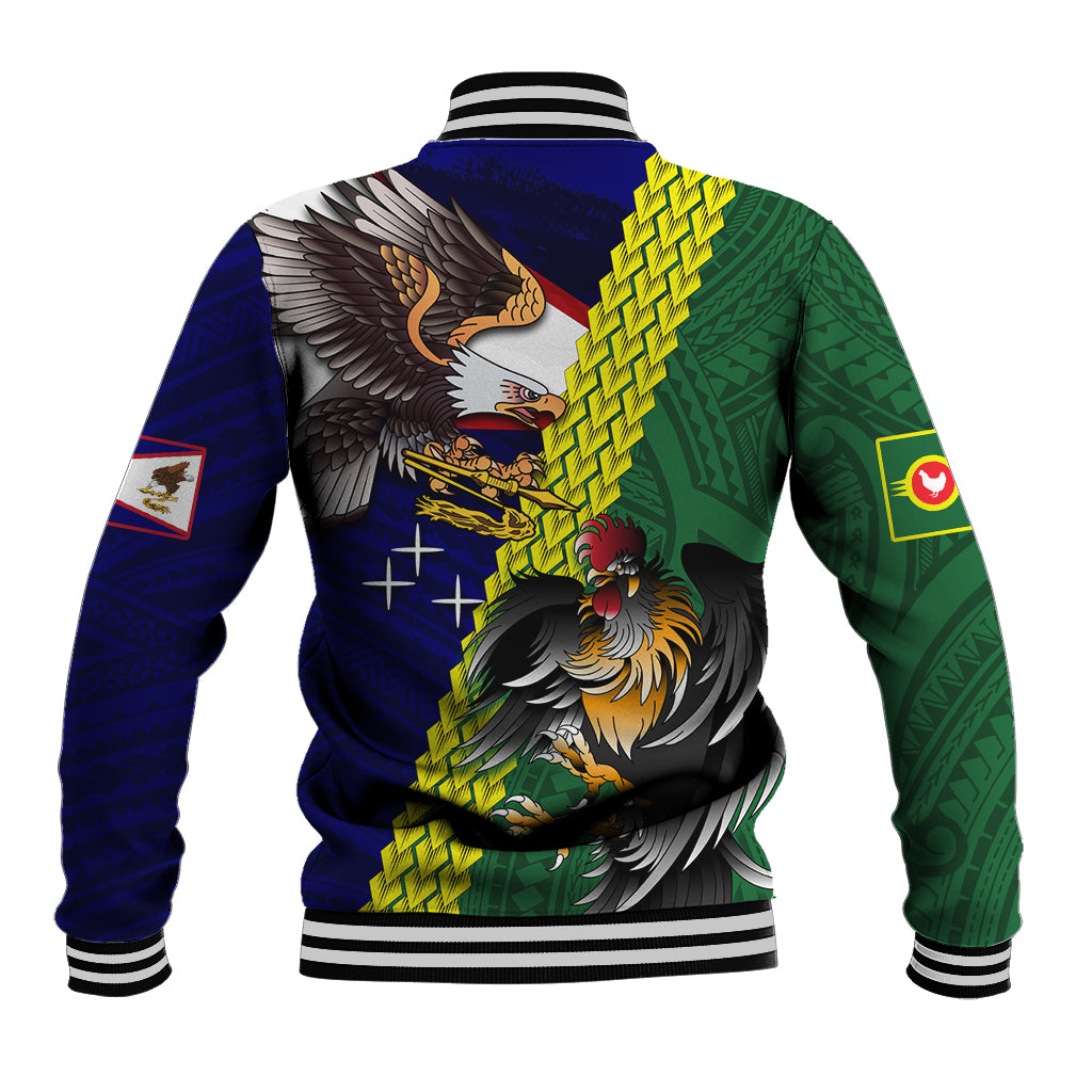 Manu'a Island and American Samoa Baseball Jacket Rooster and Eagle Mascot LT03 - Polynesian Pride