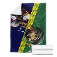 Manu'a Island and American Samoa Blanket Rooster and Eagle Mascot LT03 - Polynesian Pride