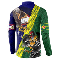 Manu'a Island and American Samoa Button Sweatshirt Rooster and Eagle Mascot LT03 - Polynesian Pride